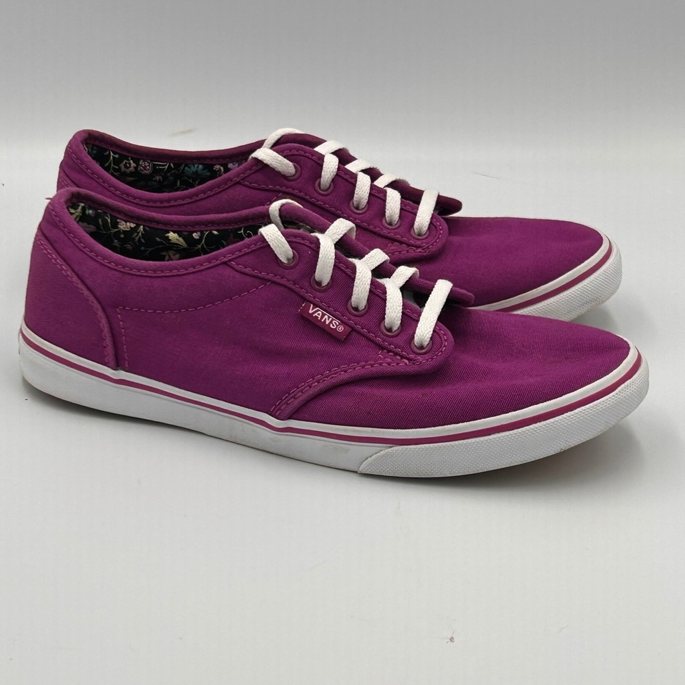 Vans Lo Pro Sneakers Womens‎ 6.5 Magenta Purple Canvas Floral Lining